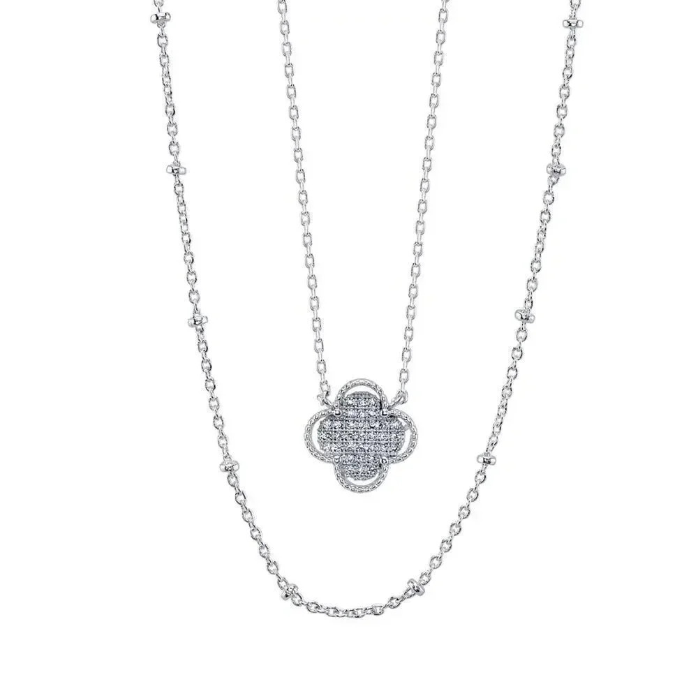 Alhambra Crystal Silver Necklace